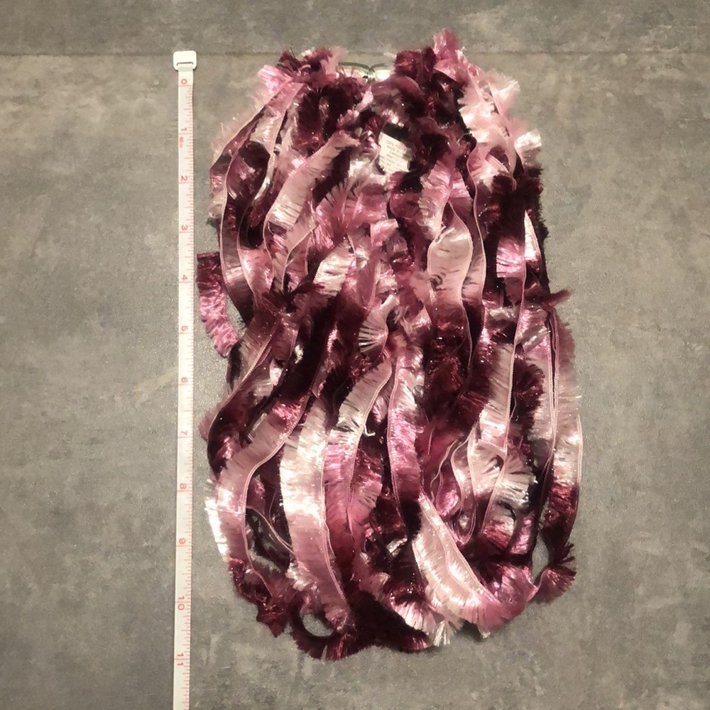 Pink Ganz Ribbon Fringe Magnetic Scarf - Picture 9 of 10